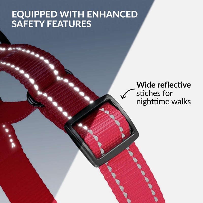 CollarDirect Reflective Martingale Dog Collar Nylon Heavy Duty Training Pet Collars for Small Medium Large Dogs Puppy Black Blue Mint Green Red Pink Purple Dark Red (M, Neck Size 13"-18", Pink) - Image 3